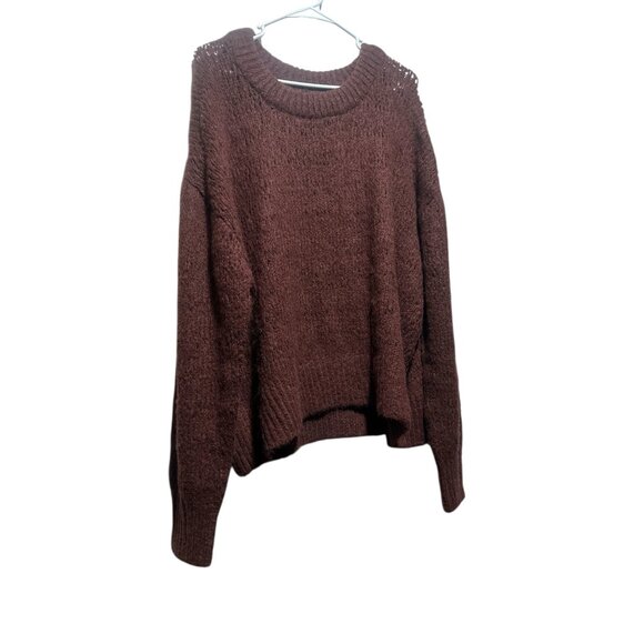 Rails Reagan Raisin Alpaca Wool Sweater Women XL Brown Open Chunky Knit High Nec - Picture 16 of 16